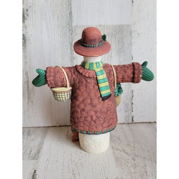 Lang & Wise Red Cap Coat AS IS 1998 snowman bird figure Xmas decor - Picture 5 of 7